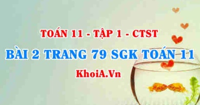 Bài 2 trang 79 SGK Toán 11 Tập 1 Chân trời sáng tạo